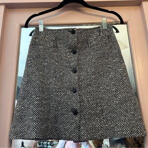 Vintage College Town Mod Herringbone Mini Skirt Size S